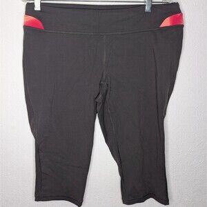 Lucy Pants Womens Size XL (36x16) Black Pink Capri Leggings Yoga Casual  (678